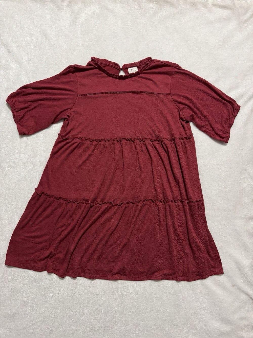 Knox Rose Dress Women's XXL Boho Tiered Rust Orange Red